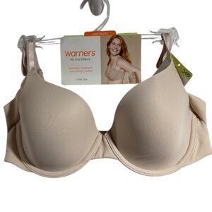 Warner's Seamless bra T-Shirt 34B Cream NEW lightly lined underwire